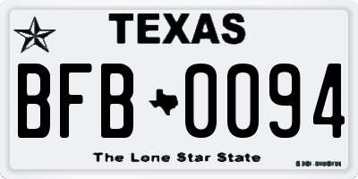 TX license plate BFB0094