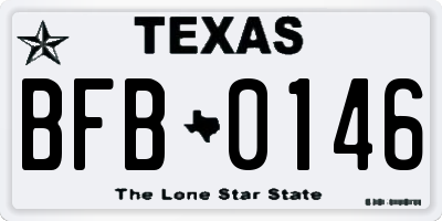 TX license plate BFB0146
