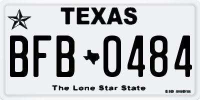 TX license plate BFB0484
