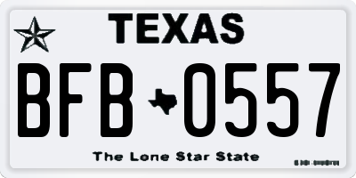 TX license plate BFB0557