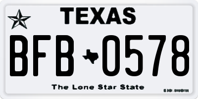 TX license plate BFB0578
