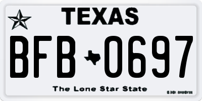 TX license plate BFB0697