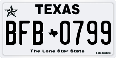 TX license plate BFB0799