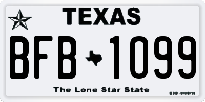 TX license plate BFB1099