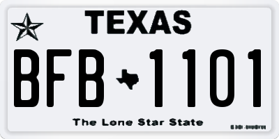 TX license plate BFB1101