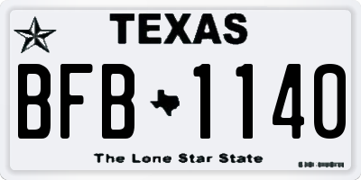 TX license plate BFB1140