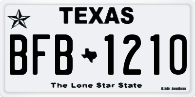TX license plate BFB1210