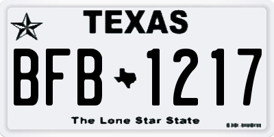 TX license plate BFB1217