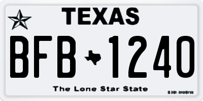 TX license plate BFB1240
