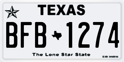TX license plate BFB1274