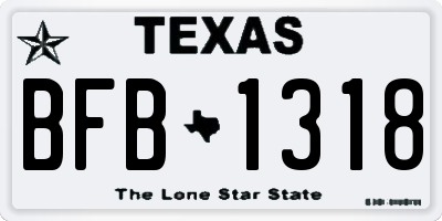 TX license plate BFB1318