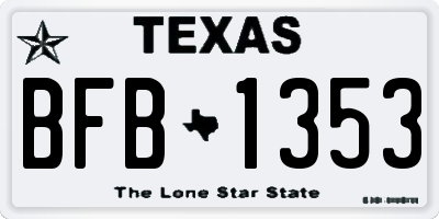 TX license plate BFB1353