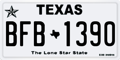 TX license plate BFB1390