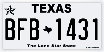 TX license plate BFB1431
