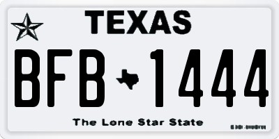 TX license plate BFB1444