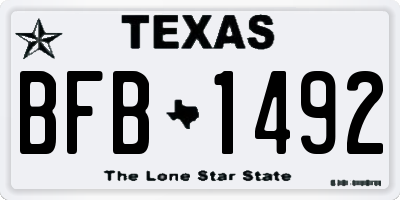 TX license plate BFB1492