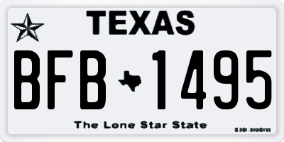 TX license plate BFB1495