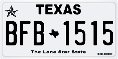 TX license plate BFB1515