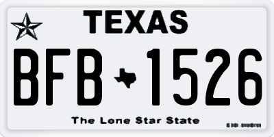 TX license plate BFB1526