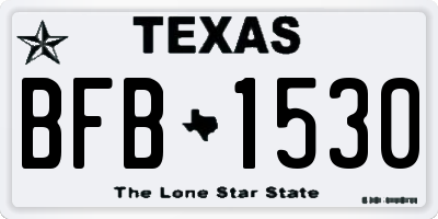 TX license plate BFB1530