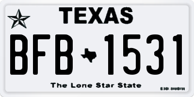 TX license plate BFB1531