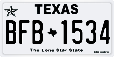 TX license plate BFB1534
