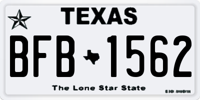TX license plate BFB1562