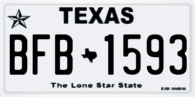 TX license plate BFB1593