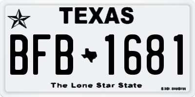 TX license plate BFB1681