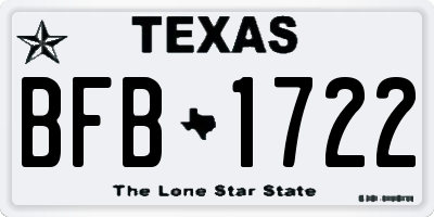 TX license plate BFB1722