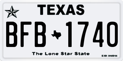 TX license plate BFB1740
