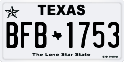 TX license plate BFB1753