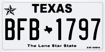 TX license plate BFB1797