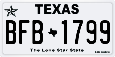 TX license plate BFB1799