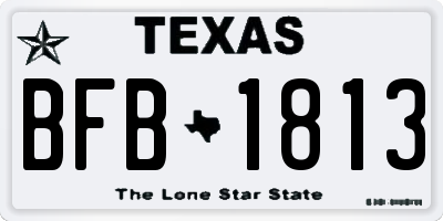 TX license plate BFB1813
