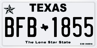 TX license plate BFB1855
