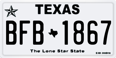 TX license plate BFB1867