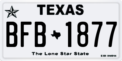 TX license plate BFB1877
