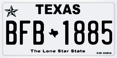 TX license plate BFB1885