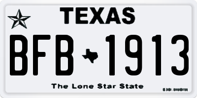 TX license plate BFB1913