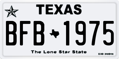 TX license plate BFB1975