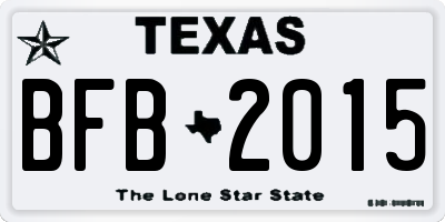 TX license plate BFB2015