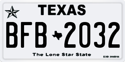 TX license plate BFB2032