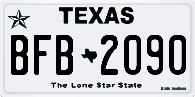 TX license plate BFB2090