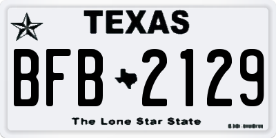 TX license plate BFB2129