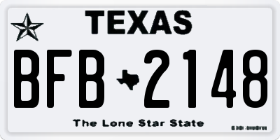 TX license plate BFB2148