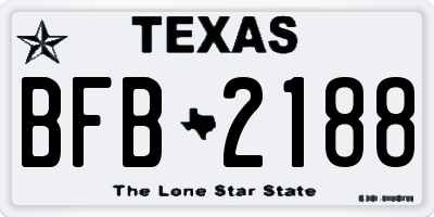 TX license plate BFB2188
