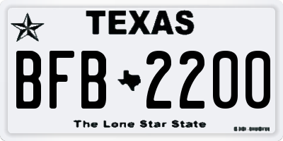 TX license plate BFB2200