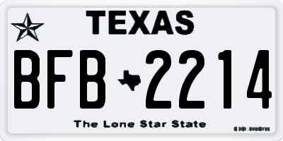 TX license plate BFB2214
