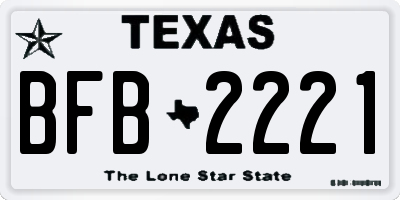 TX license plate BFB2221